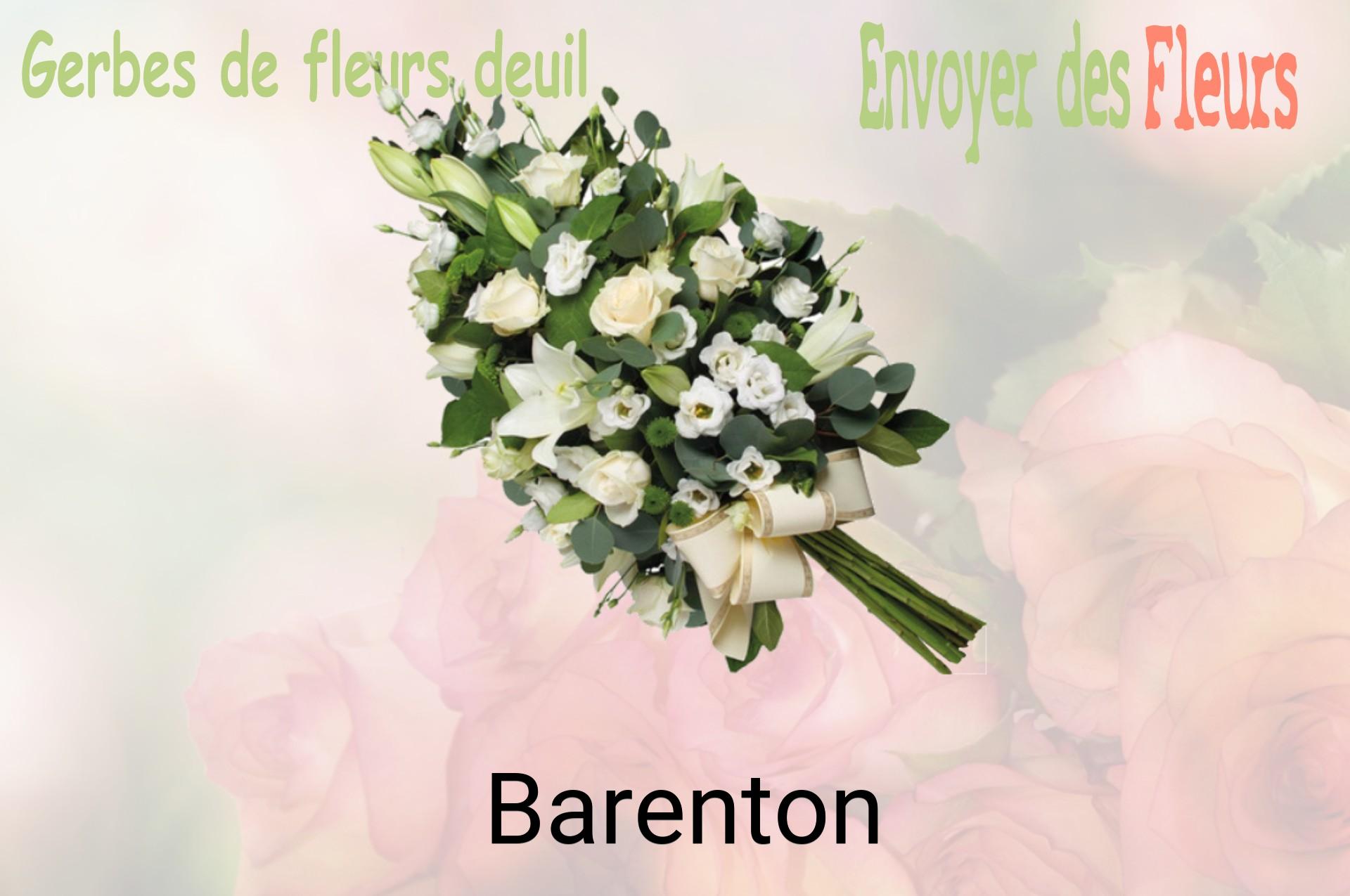 Gerbe de fleurs de deuil livrée à Barenton